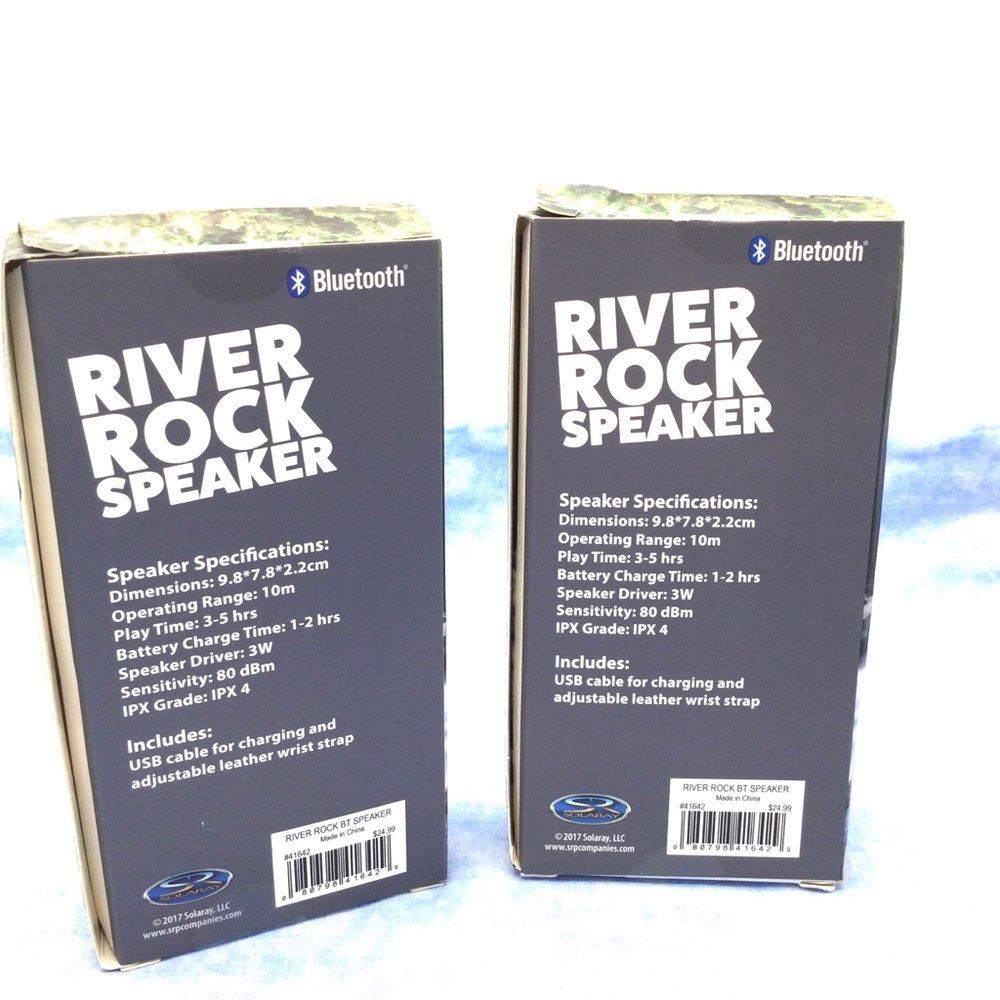 Vintage  Solaray River Rock Bluetooth speaker. New 2pk - Picture 5 of 10